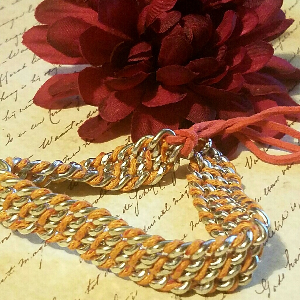 B269 Silver Wrapped Chain Bracelet